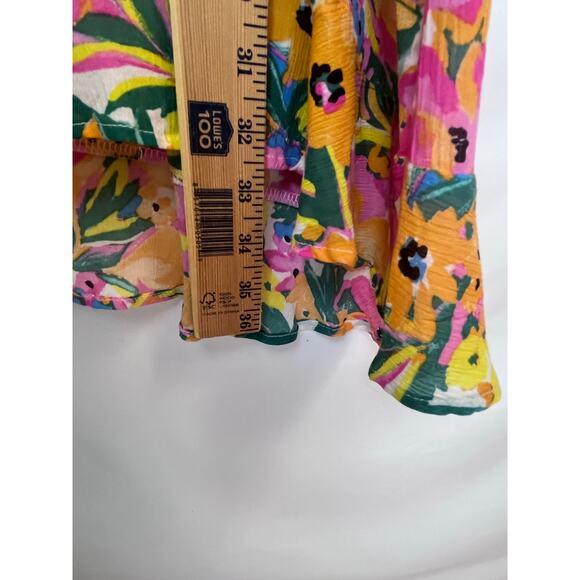 Anne Cole M/L Pink/Orange Floral Sheer Knee Length Swimsuit Cover Up - Picture 5 of 7